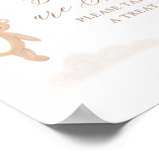 Teddy Bear Boy Baby shower Baby's zijn zoet gebaar Poster (Hoek)