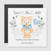 Teddy Bear Boy Baby shower Bewaar de datum (Voorkant / Achterkant)