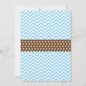 Teddy Bear Boy Baby shower Blue Chevron Kaart (Achterkant)