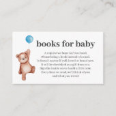 Teddy Bear Boy Baby shower Books for Baby Insert Informatiekaartje (Voorkant)
