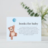 Teddy Bear Boy Baby shower Books for Baby Insert Kaart (Staand voorkant)