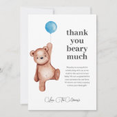 Teddy Bear Boy Baby shower Dank je wel Bedankkaart (Voorkant)