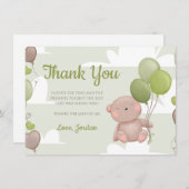 Teddy Bear Boy Baby shower Dank je wel Kaart (Voorkant / Achterkant)