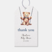 Teddy Bear Boy Baby shower Dank u Cadeaulabel (Voorkant)