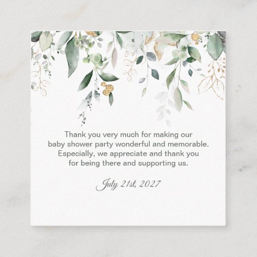 Teddy Bear Boy Baby shower Dank u Informatiekaartje (Achterkant)