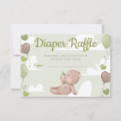 Teddy Bear Boy Baby shower Diaper Raffle Card Kaart (Voorkant)