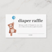 Teddy Bear Boy Baby shower Diaper Raffle Insert Informatiekaartje (Voorkant)