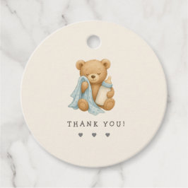 Teddy Bear Boy Baby shower Favor Tags Bedankjes Labels