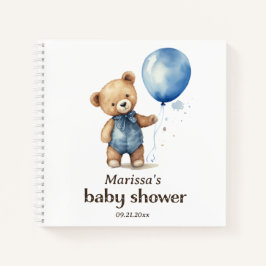 Teddy Bear Boy Baby shower Gastboek Notitieboek