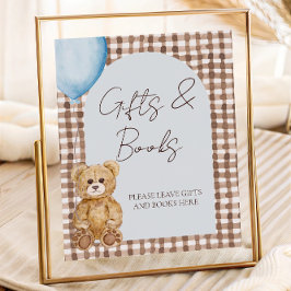 Teddy Bear Boy Baby shower Geschenken en boeken Ta Poster
