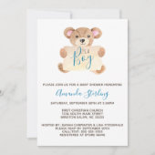 Teddy Bear Boy baby shower Kaart (Voorkant)