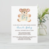 Teddy Bear Boy baby shower Kaart (Staand voorkant)