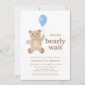Teddy Bear Boy Baby Shower Kaart (Voorkant)