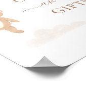 Teddy Bear Boy Baby shower Kaarten en Gifts Sign Poster (Hoek)