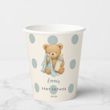 Teddy Bear Boy Baby shower papieren bekers