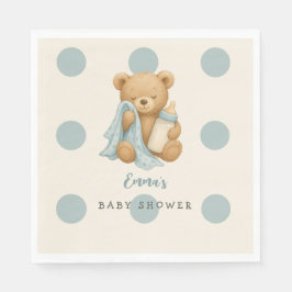 Teddy Bear Boy Baby shower Polka Dot Napkins Servet