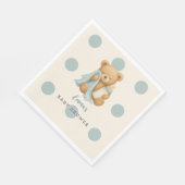 Teddy Bear Boy Baby shower Polka Dot Napkins Servet (Hoek)