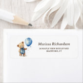 Teddy Bear Boy Baby shower Retour Adreslabel Etiket (Insitu)