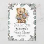 Teddy Bear Boy Baby shower Thema Briefkaart (Voorkant)