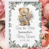 Teddy Bear Boy Baby shower Thema Kaart