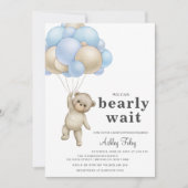Teddy Bear Boy Baby shower Uitnodiging (Voorkant)