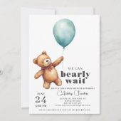 Teddy Bear Boy Baby shower Uitnodiging (Voorkant)
