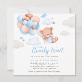 Teddy Bear Boy Baby shower Uitnodiging (Voorkant)