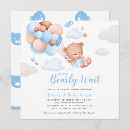 Teddy Bear Boy Baby shower Uitnodiging
