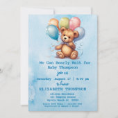 Teddy Bear Boy Baby shower Uitnodiging (Voorkant)