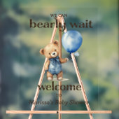 Teddy Bear Boy Baby shower Welkom Acryl Bord (Neutraal)