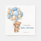 Teddy Bear Boy Baby shower - Wit Servet (Voorkant)