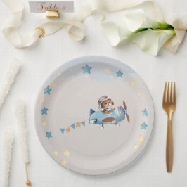 Teddy Bear Boy Barly Wachten Baby shower Papier Bo Papieren Bordje