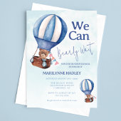 Teddy Bear Boy Bearly Wait Baby shower Kaart