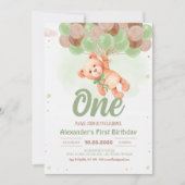 Teddy Bear Boy Beer met ballonnen Verjaardag Kaart (Voorkant)