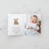 Teddy Bear Boy Birthday Invite, Boys 1st Birthday (Binnen)