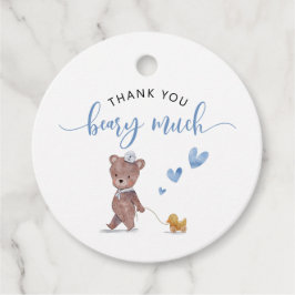 Teddy Bear Boy Birthday Party Blue Bedankjes Labels
