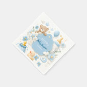 Teddy Bear Boy Blue Baby shower Servet (Hoek)