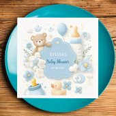 Teddy Bear Boy Blue Baby shower Servet