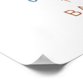 Teddy Bear Boy Blue Baby shower Welkomstteken Poster (Hoek)