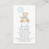 Teddy Bear Boy Book Request Baby shower Card Informatiekaartje (Voorkant)