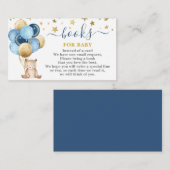 Teddy Bear Boy Bring a Book Kaart (Voorkant / Achterkant)