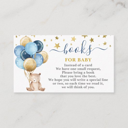 Teddy Bear Boy Bring a Book Kaart (Voorkant)