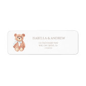 Teddy Bear Boy Classic Baby Shower Address Etiket (Voorkant)