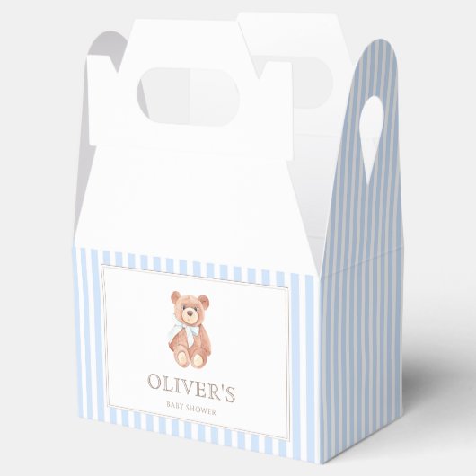Teddy Bear Boy Classic Baby shower Bedankdoosjes (Geopend)