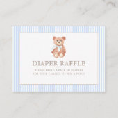 Teddy Bear Boy Classic Baby shower Luier Raffle Informatiekaartje (Voorkant)
