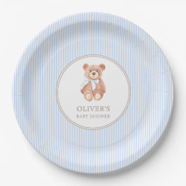 Teddy Bear Boy Classic Baby shower Party Papieren Bordje