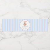 Teddy Bear Boy Classic Baby shower Party Waterfles Etiket (Enkel label)