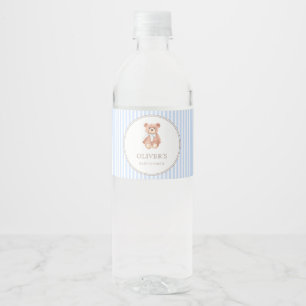 Teddy Bear Boy Classic Baby shower Party Waterfles Etiket
