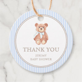 Teddy Bear Boy Classic Bedankt Baby shower Bedankjes Labels