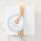 Teddy Bear Boy Classic Bedankt Baby shower Bedankjes Labels (In situ)